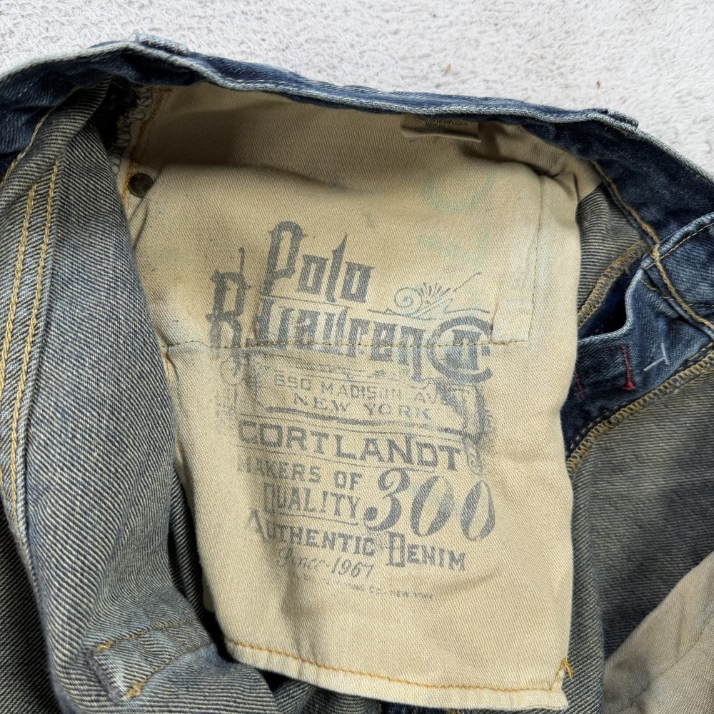 Polo Ralph Lauren Jeans Mens 38x34 Blue Straight Cortlandt 300 Denim Cotton - Picture 4 of 10